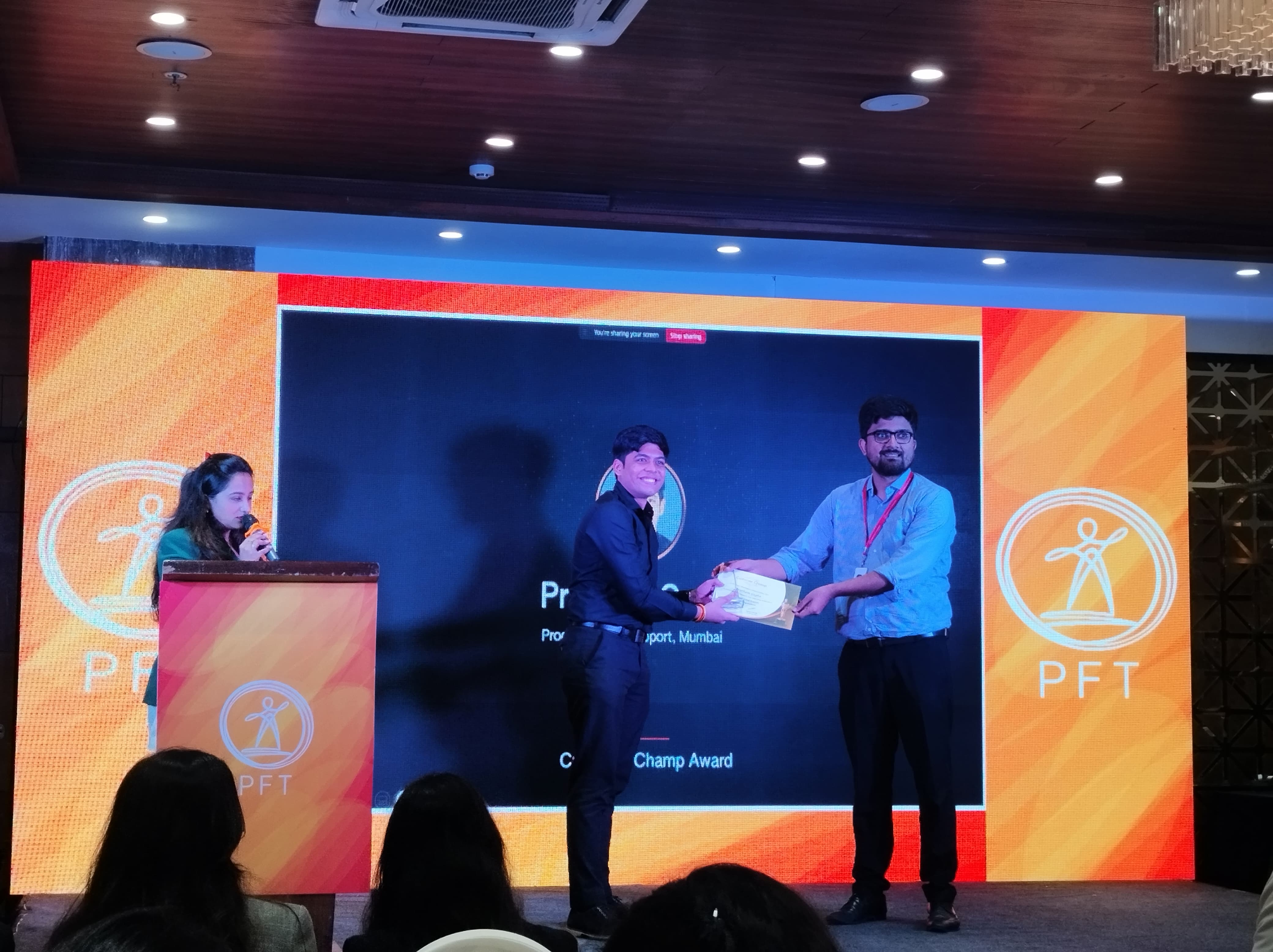 Customer Champ Award ceremony